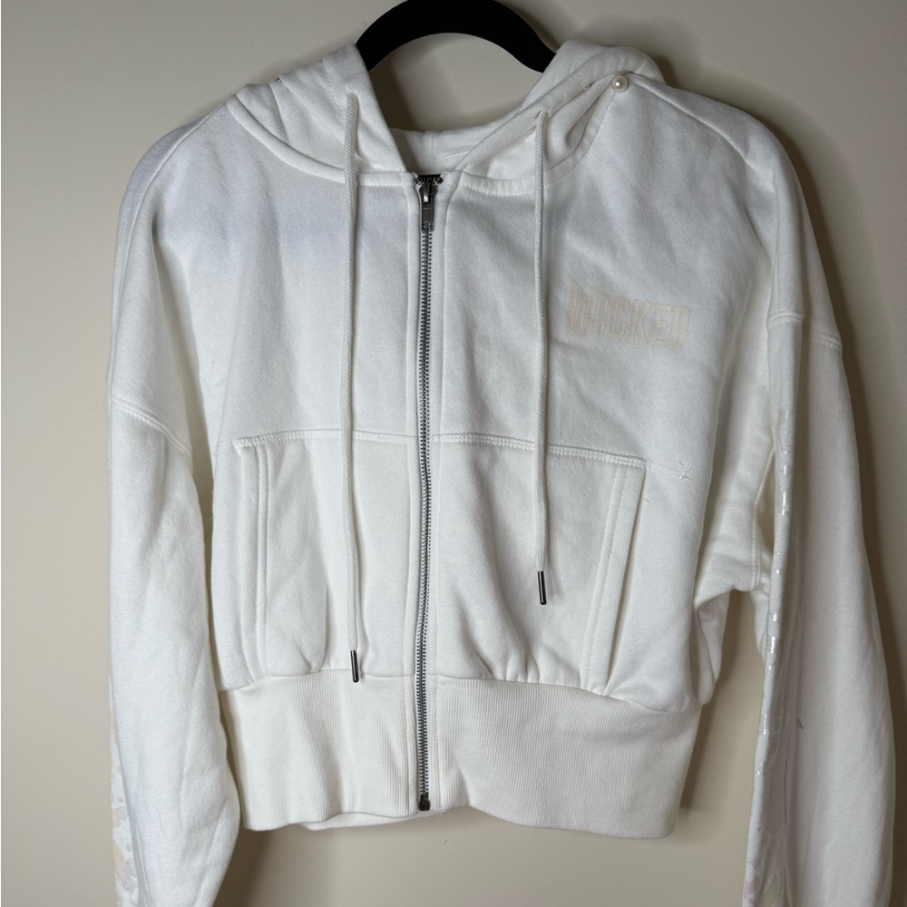 NWOT WICKED | Glow in the Dark & White Pearl-Embellished Women’s Hoodie - Picture 2 of 10